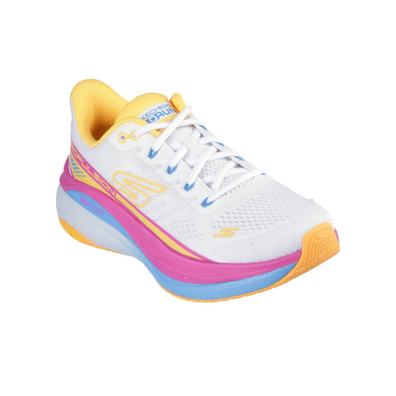 SKECHERS Women MAX CUSHIONING PROPULSION White Lace Up Running Shoes (US 8)