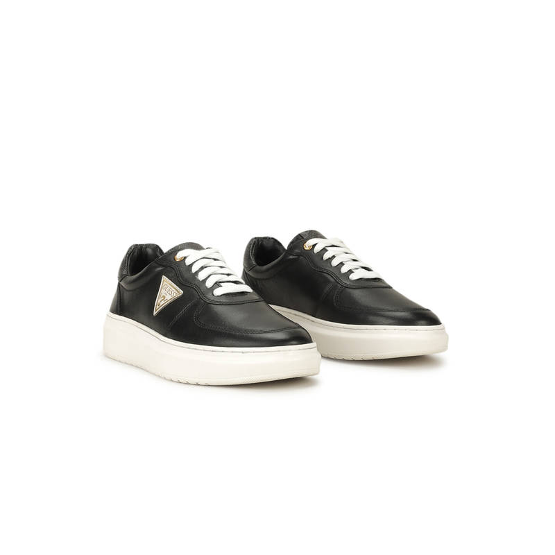 Guess Women Black Solid Lace-Up Sneakers (UK 4)