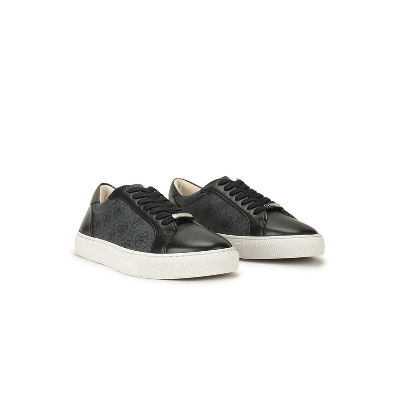 Guess Men Black Printed Lace-Up Sneakers (UK 9)