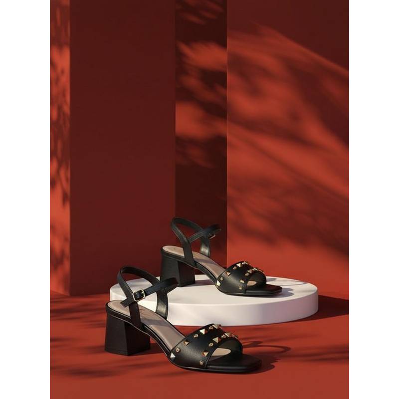 London Rag Women Black Block Heels (EURO 36)