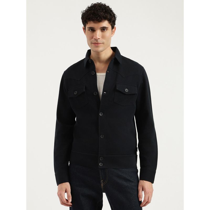 United Colors of Benetton Men Regular Fit Collar Solid Jacket (L)