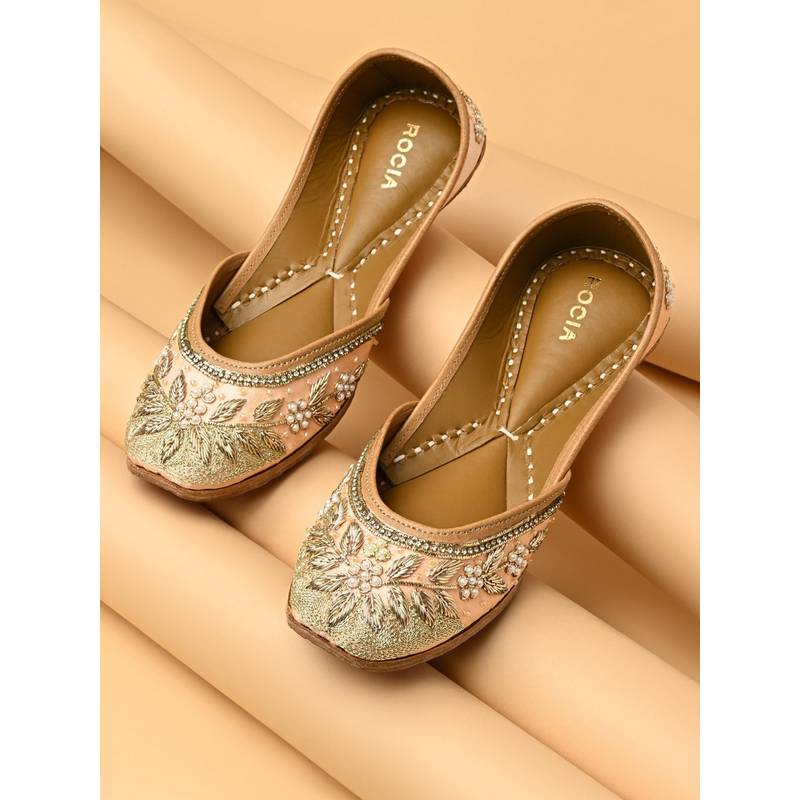 ROCIA By Regal Peach Women Embroidered Juttis (EURO 40)