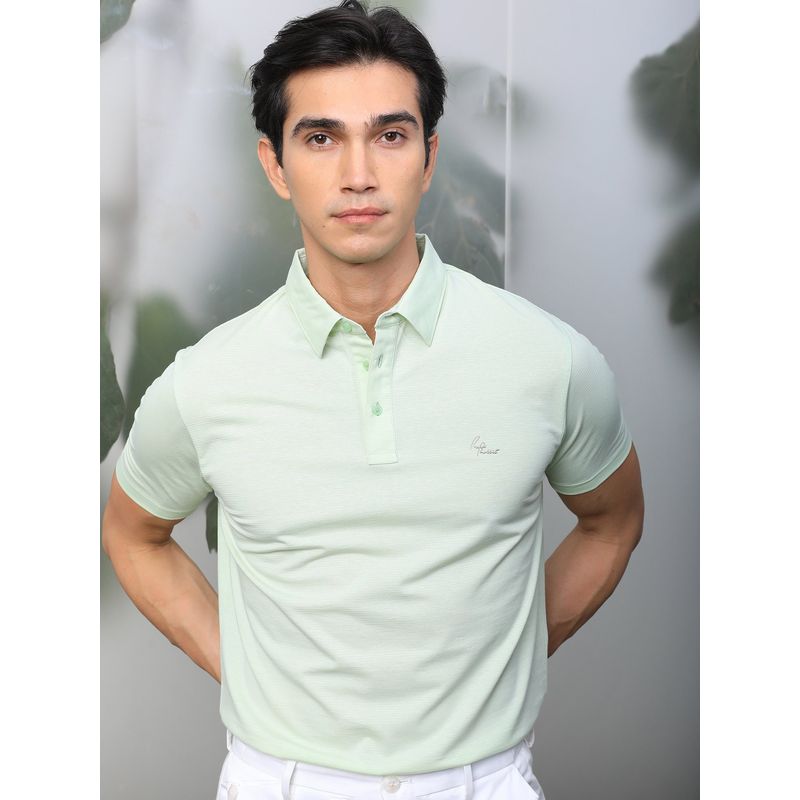 RARE RABBIT Tunas Green Classic Polo T-Shirt with Chest Branding (XS)