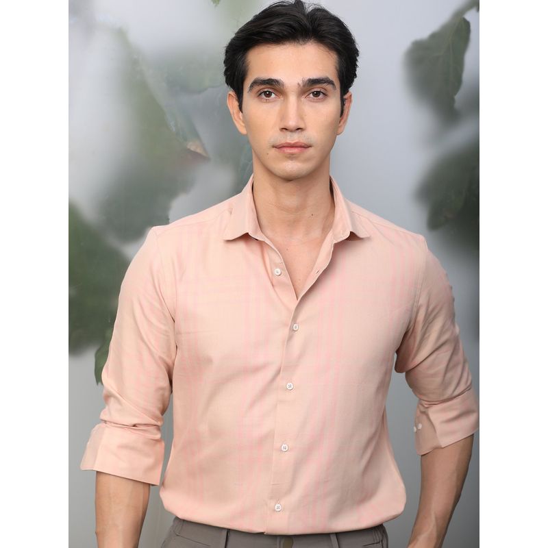 RARE RABBIT Carnet Dusky Pink Full Sleeve Check Shirt (2XL)