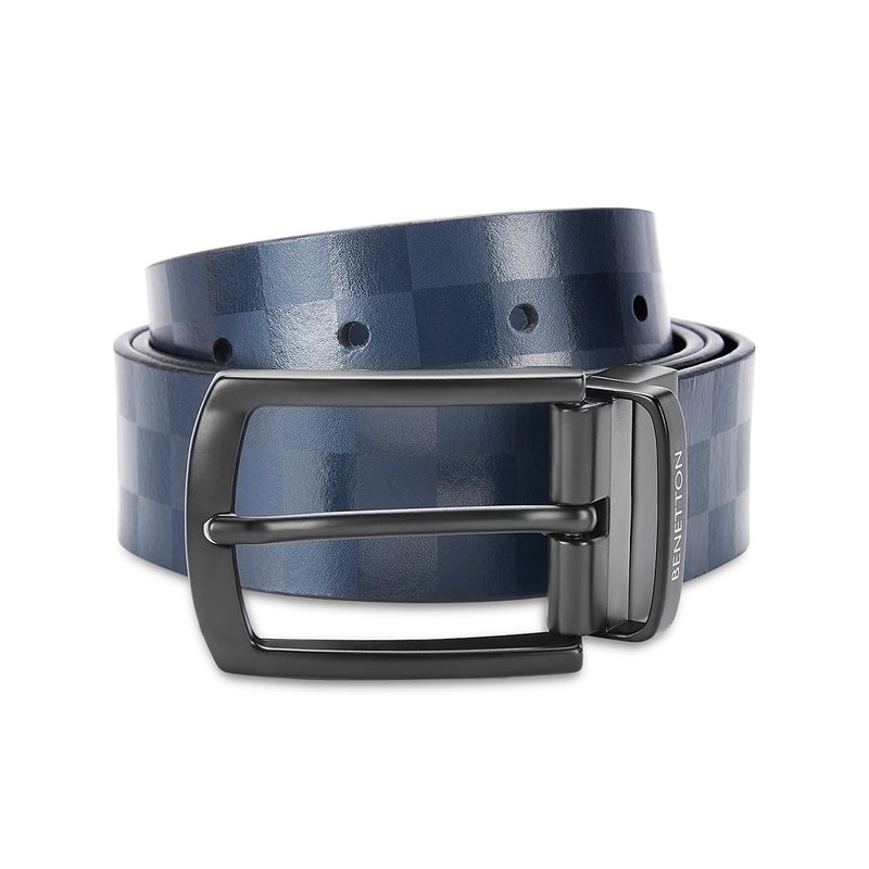 United Colors of Benetton Greco Men Leather Belt - Navy Blue (S)