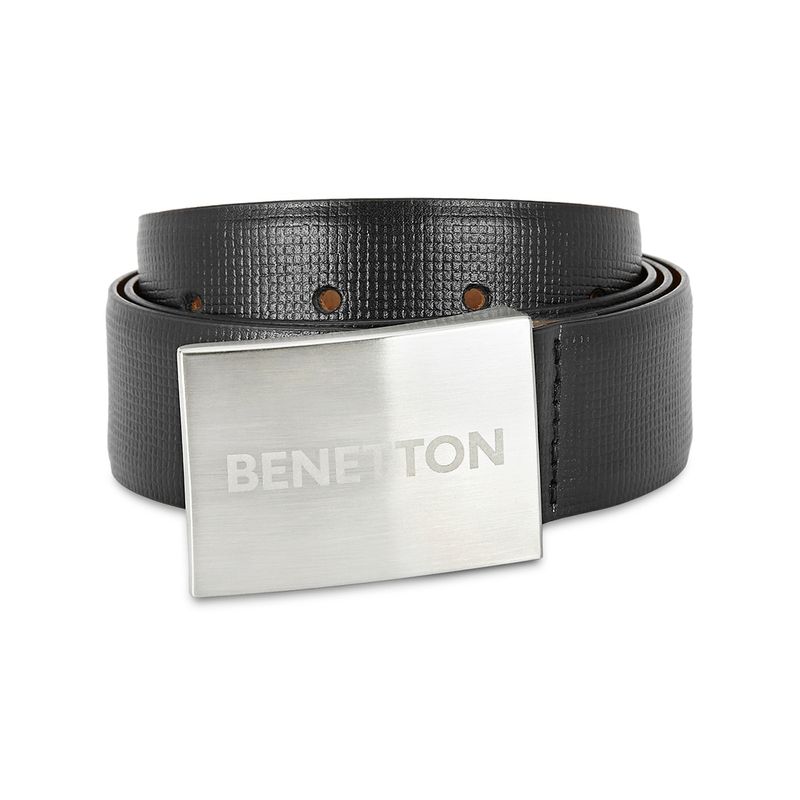 United Colors of Benetton Gatto Men Leather Belt - Black (M)