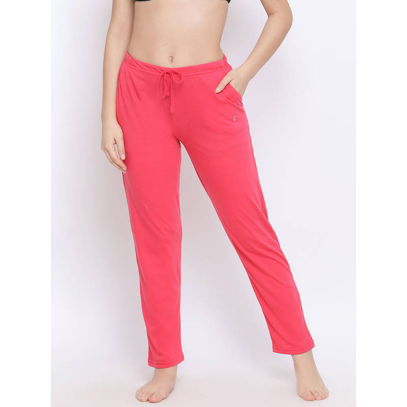 Kanvin Womens Solid Pyjamas Pink (S) Pink