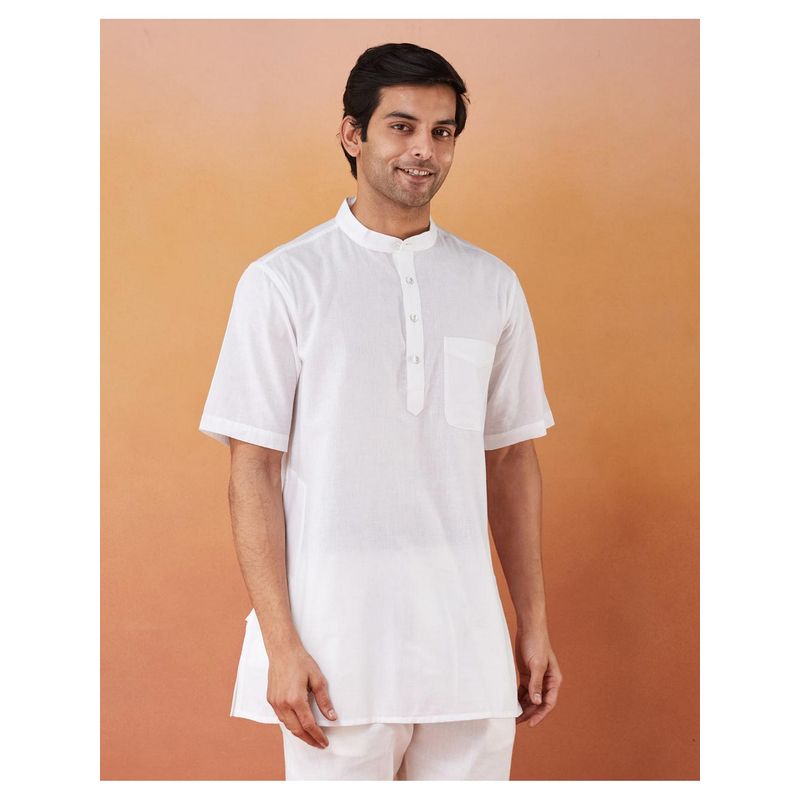 Fabindia Cotton Short White Kurta (XL)