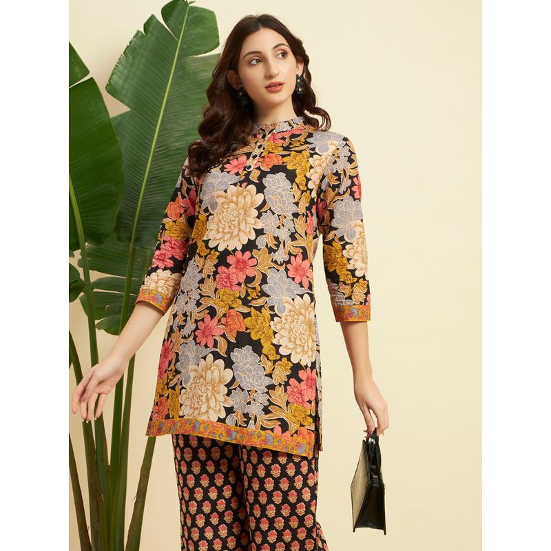 SEPHANI Black Floral Nightsuit Set (M)