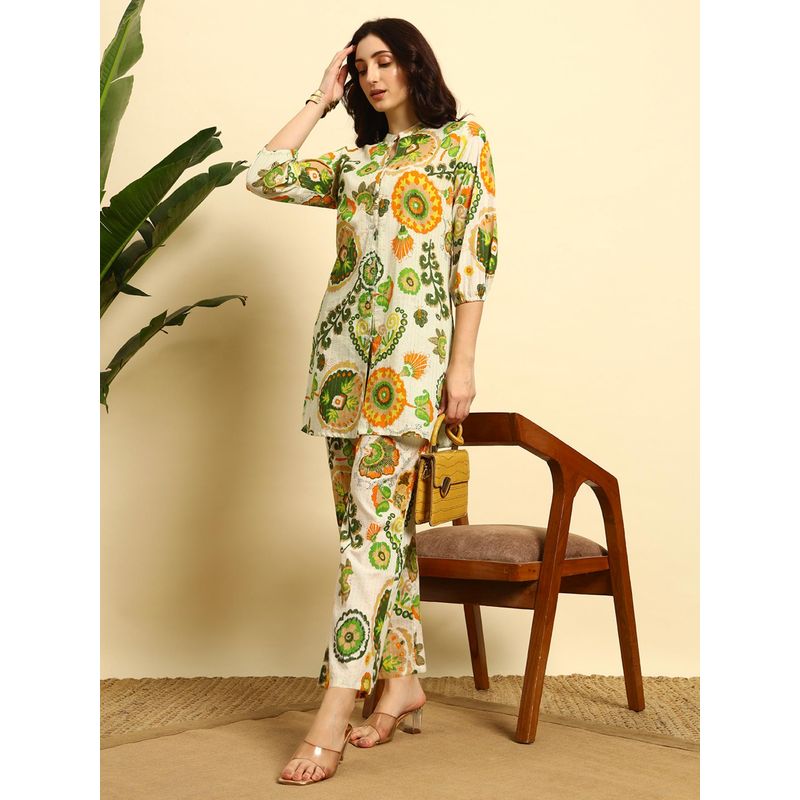 SEPHANI Green Floral Nightsuit Set (2XL)