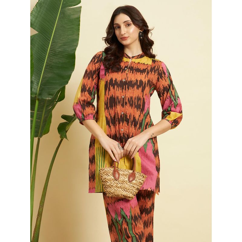 SEPHANI Rust Printed Nightsuit Set (M)