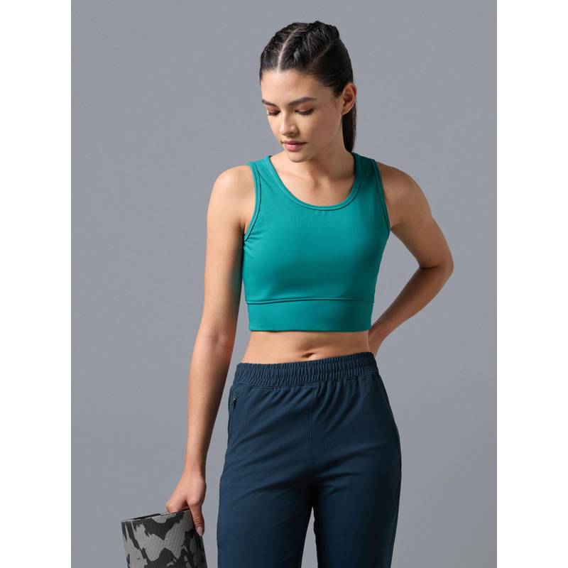 Technosport Womens Turquoise Slim Fit Elasto Plus Workout Support Sports Bra (S)