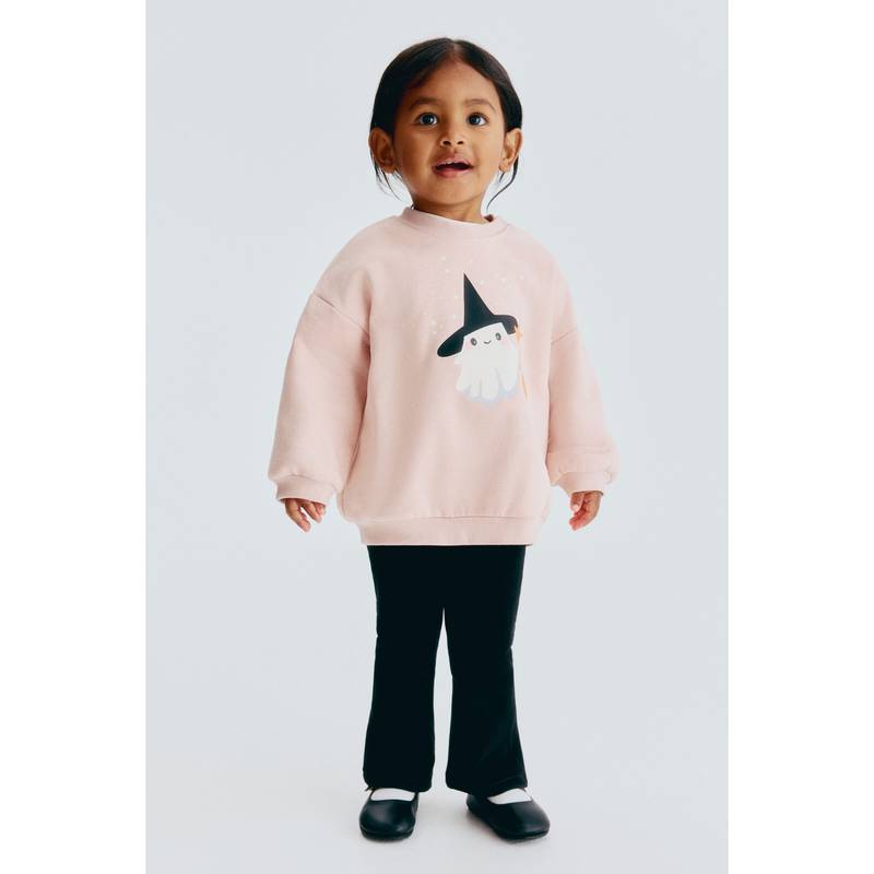 H&M Girls Peach Printed Sweatshirt (4-6 Months)