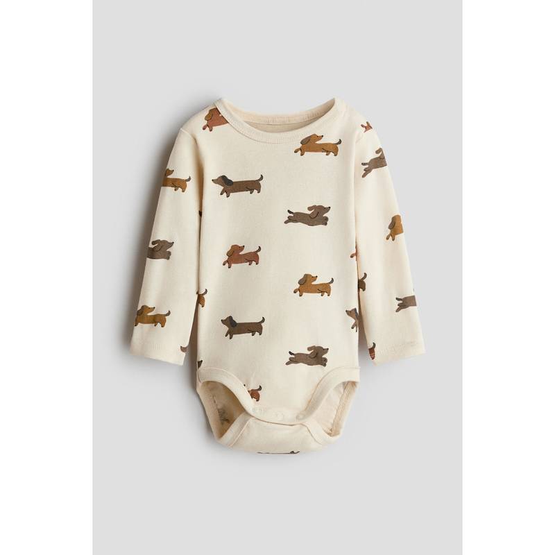 H&M Unisex White Printed cotton bodysuit (4-6 Months)