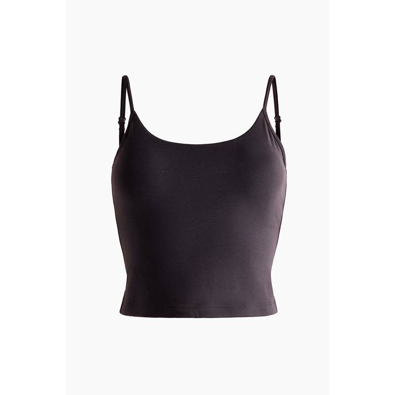 H&M MOVE Women Black Integral-Bra Sports Strappy Top With Softmove (XS)