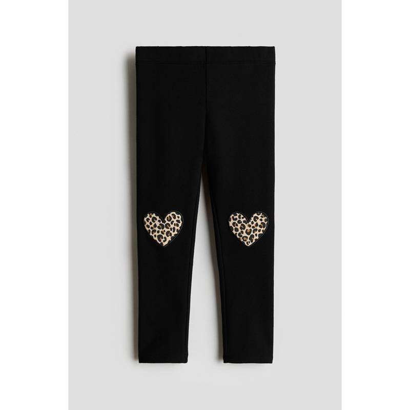 H&M Girls Black Cotton Leggings (1.5-2 Years)
