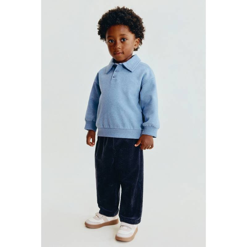 H&M Boys Blue Cotton corduroy trousers (4-6 Months)