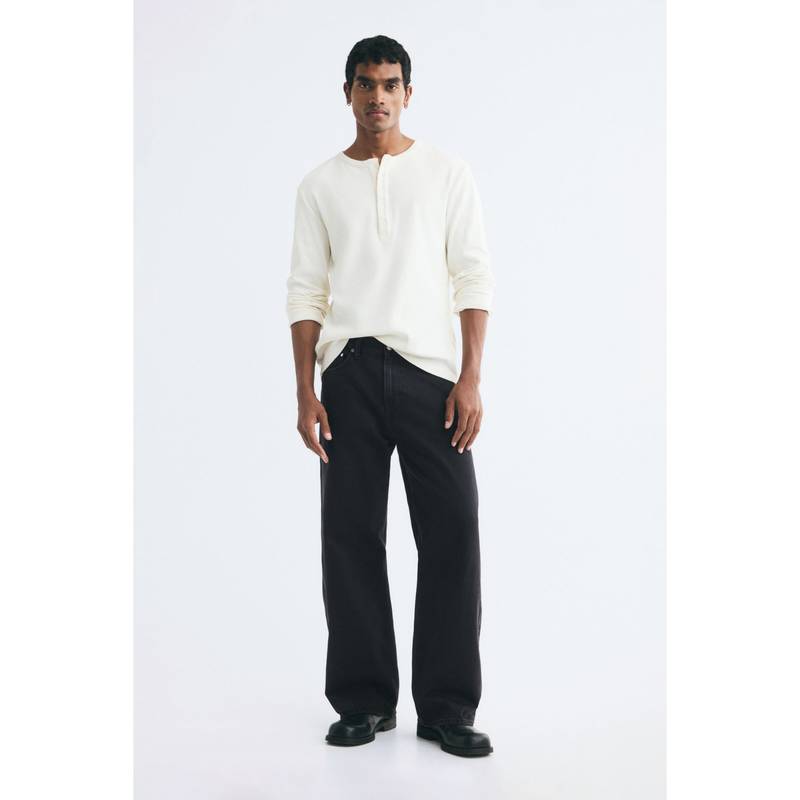 H&M Men Black Loose Straight Jeans (29/30)
