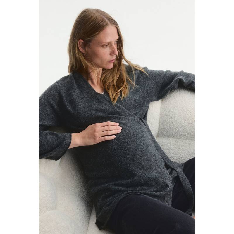 H&M Women Grey Mama Before & After Wrapover Cardigan (S)