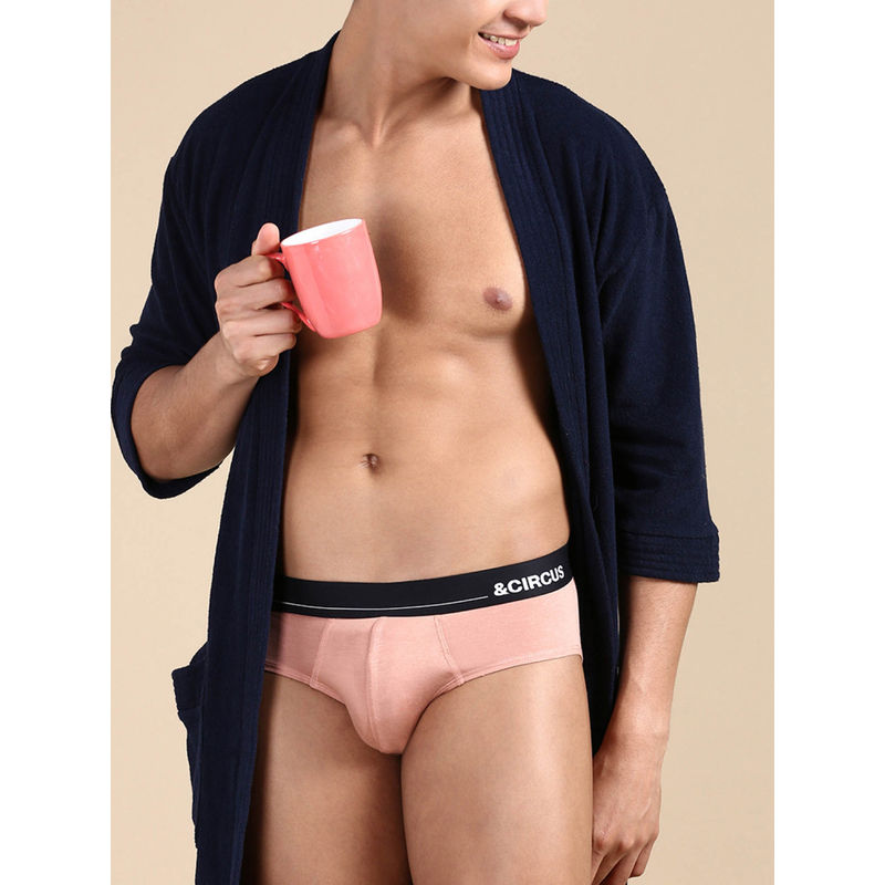 Tailor and Circus Men Pink Regular Fit Solid Briefs (XL)