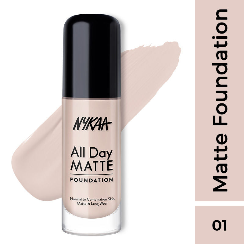 Nykaa All Day Matte Long Wear Liquid Foundation For Normal To Combination Skin - Ivory 01