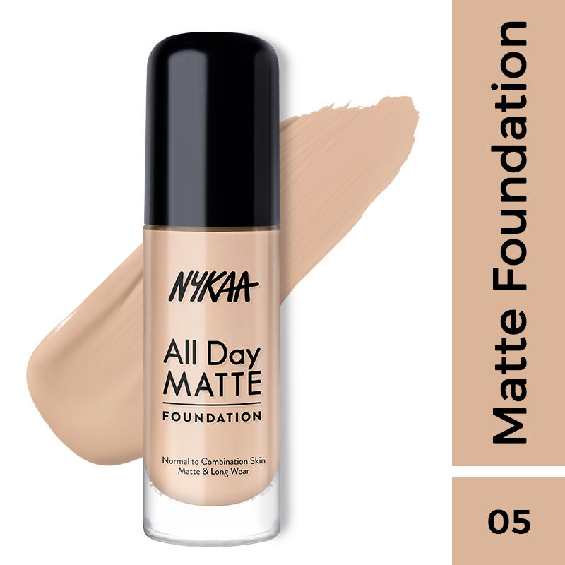 Nykaa All Day Matte Long Wear Liquid Foundation For Normal To Combination Skin - Biscuit 05