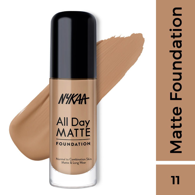 Nykaa All Day Matte Long Wear Liquid Foundation For Normal To Combination Skin - Mocha 11