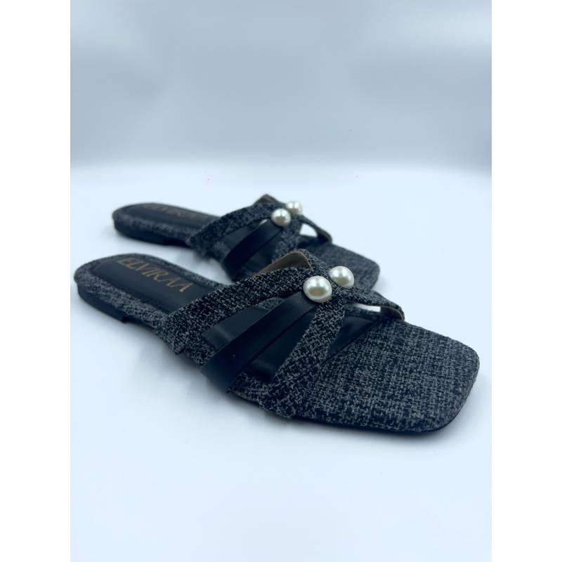 ELVIRAA X Jute Black Flats (EURO 36)