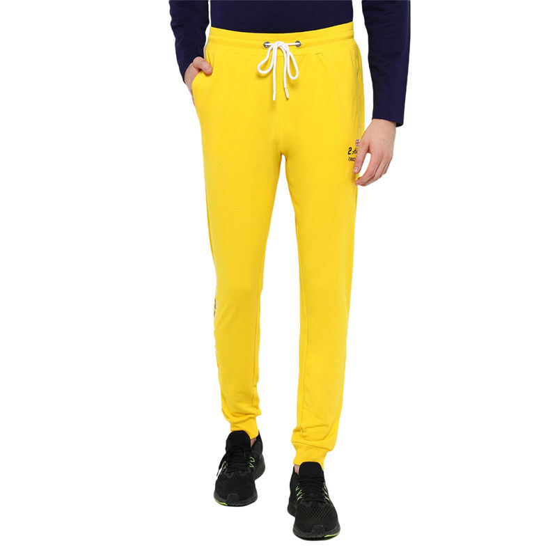 AM SWAN Premium Cotton Printed Joggers In Yellow (34)
