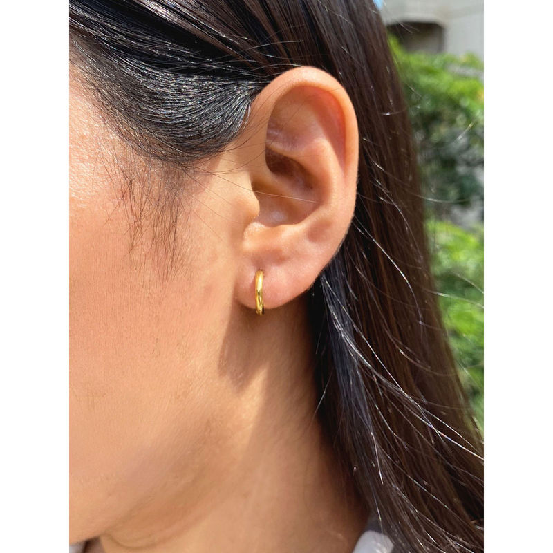 Inaya Accessories 18kt Gold Plated Minimal Round Hoops (16)