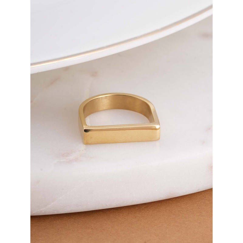Palmonas Classic Gold Bar Waterproof and Anti-Tarnish Ring for Women's (6)