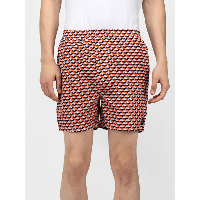 Whats Down Geometric Pattern Boxers - Red (S)