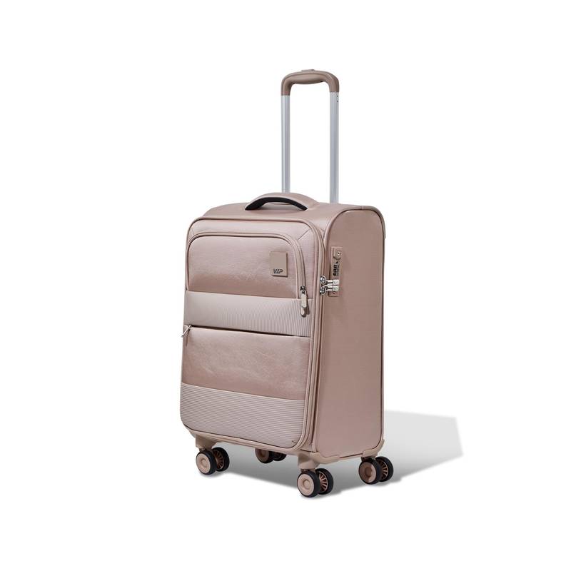 VIP Unisex Arrive Beige Soft Luggage 57Cm Cabin Trolley Bag With Tsa Lock (S)