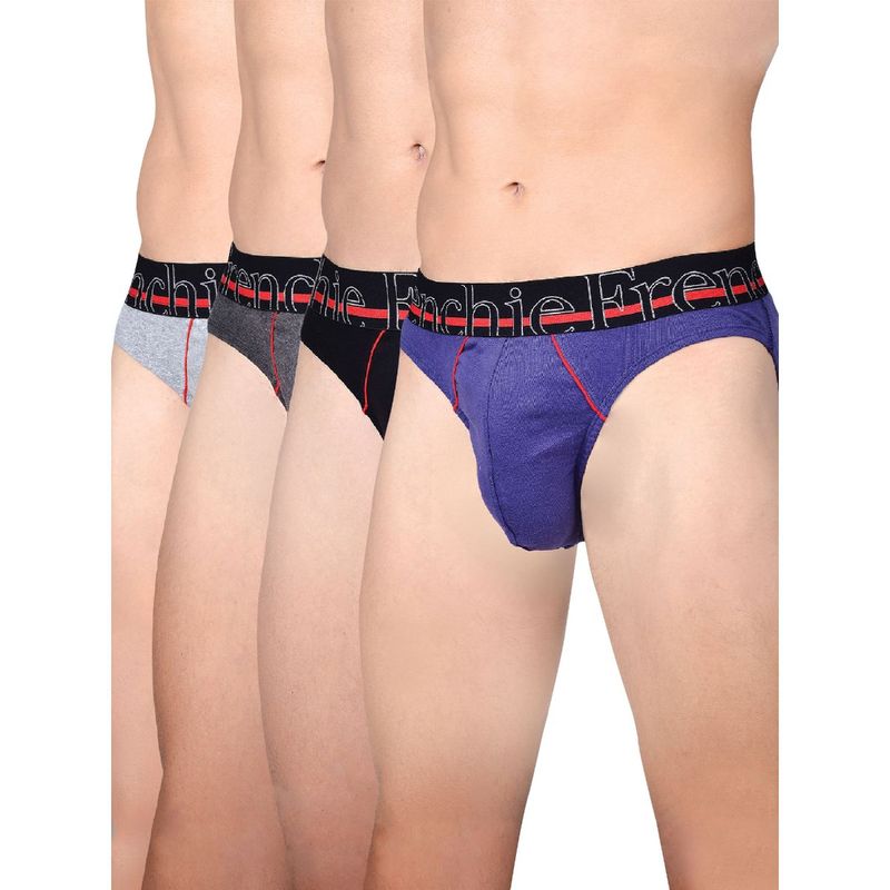 Frenchie Casuals 4002 Mens Cotton Briefs Assorted Colours (Pack of 4) (L)
