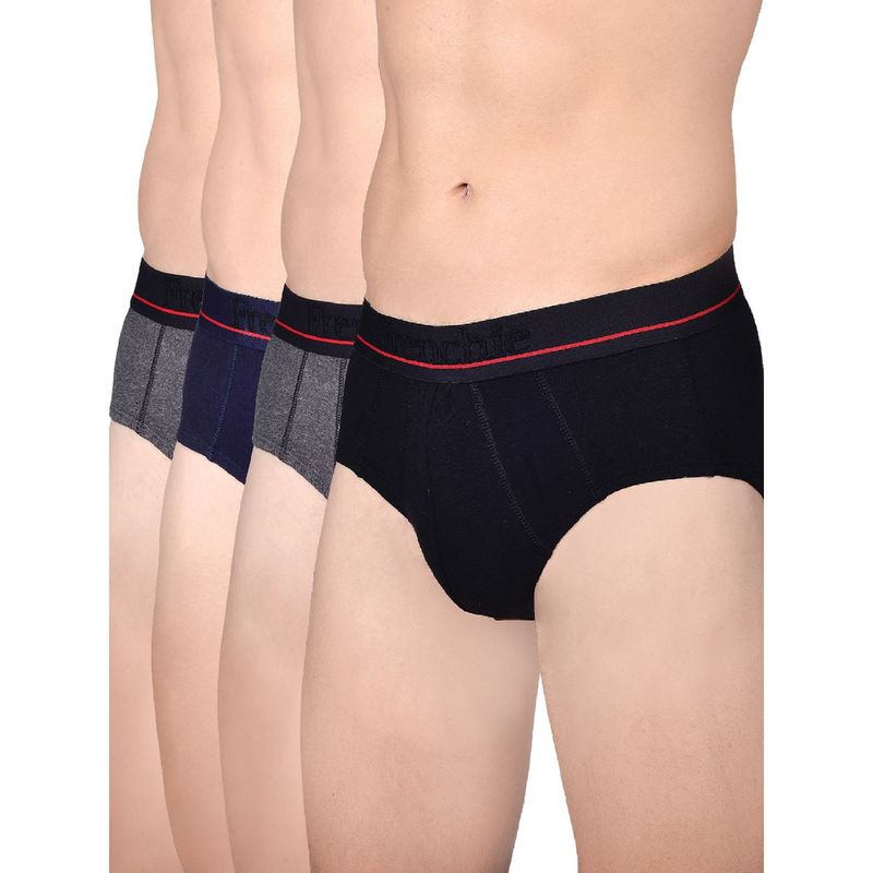 Frenchie Casuals 4003 Mens Cotton Briefs Assorted Colours (Pack of 4) (L)
