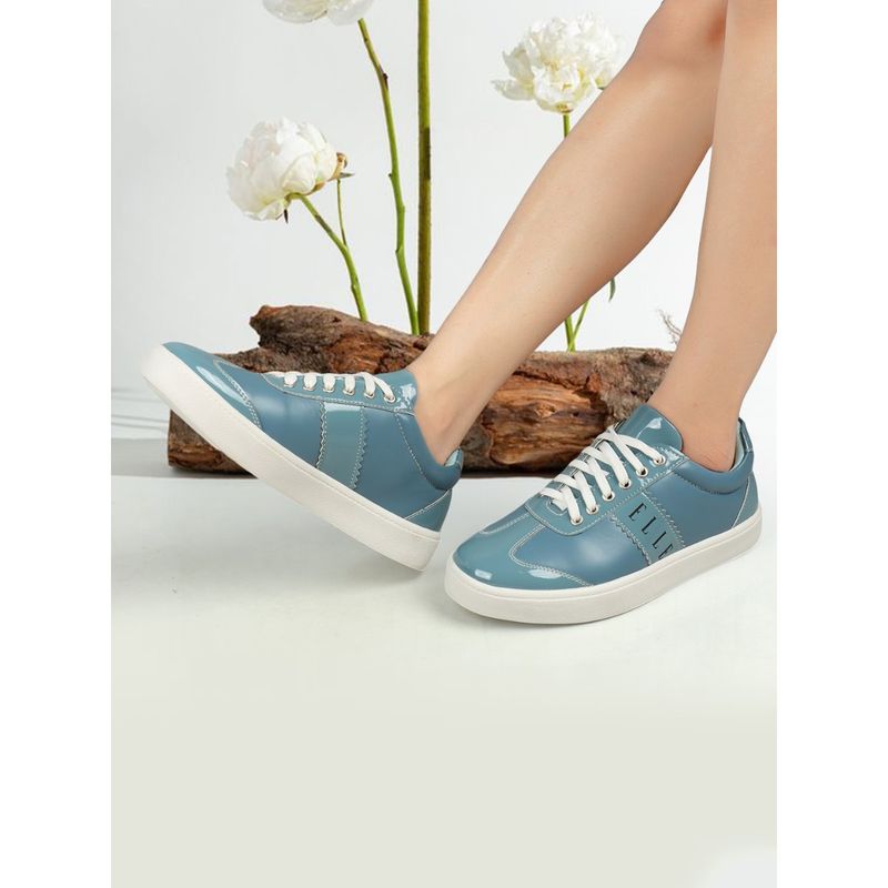 ELLE Blue Round Toe Women Sneakers (EURO 39)
