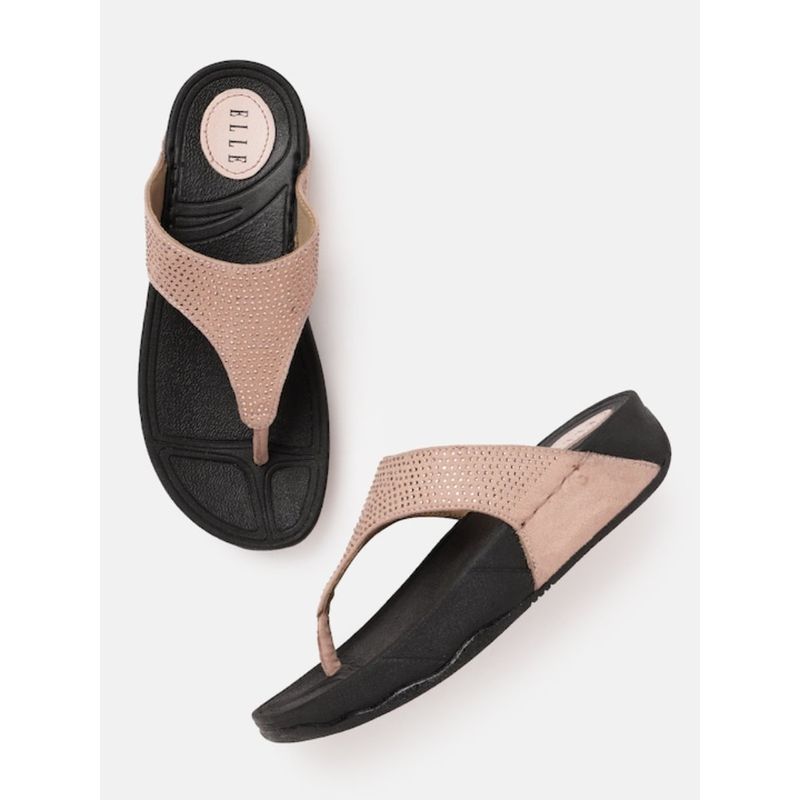 ELLE Pink Round Toe Casual Wear Sandals (EURO 37)