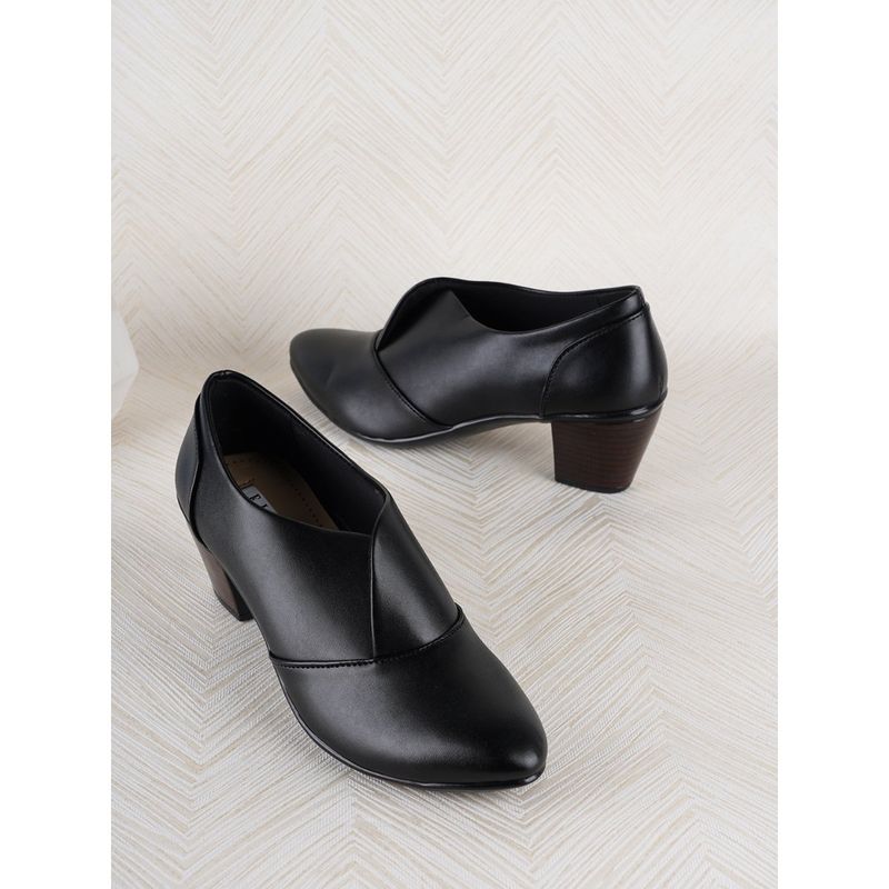 ELLE Black Pointed Toe Party Wear Pumps (EURO 37)
