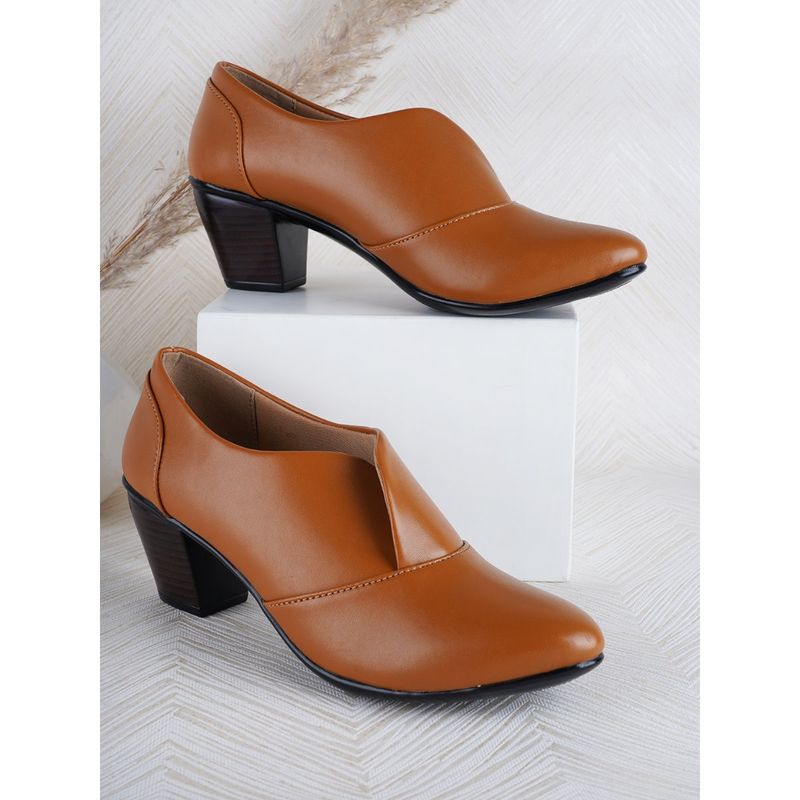 ELLE Camel Pointed Toe Party Wear Pumps (EURO 36)