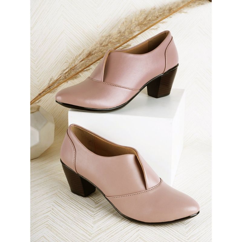 ELLE Peach Pointed Toe Party Wear Pumps (EURO 37)