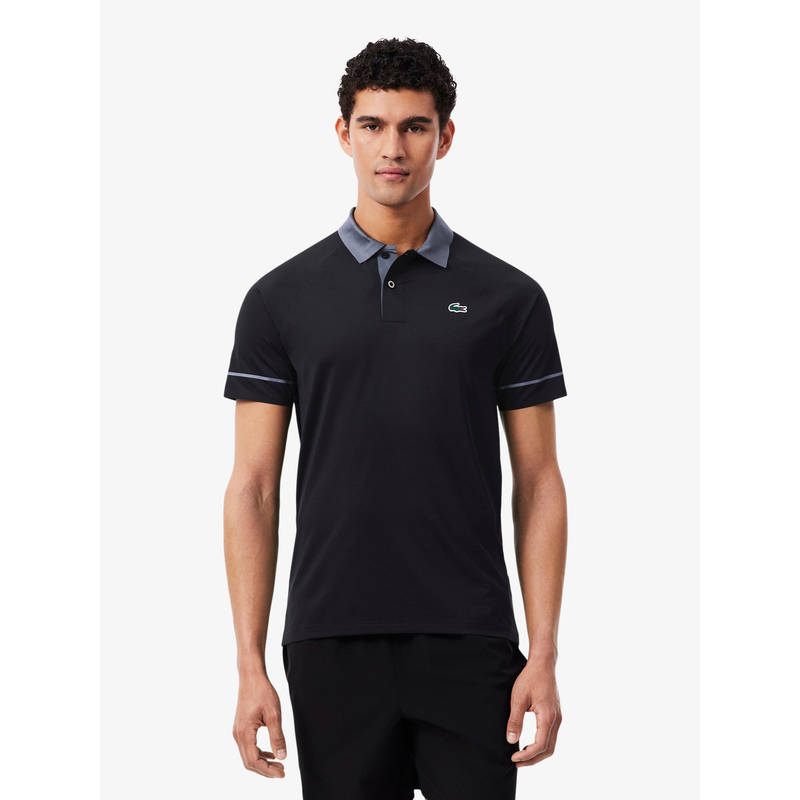 Lacoste Black Solid Slim Polo T-Shirt (S)