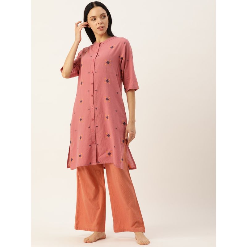 Clt.s Printed Pink Kurta & Palazzo (Set of 2) (M)
