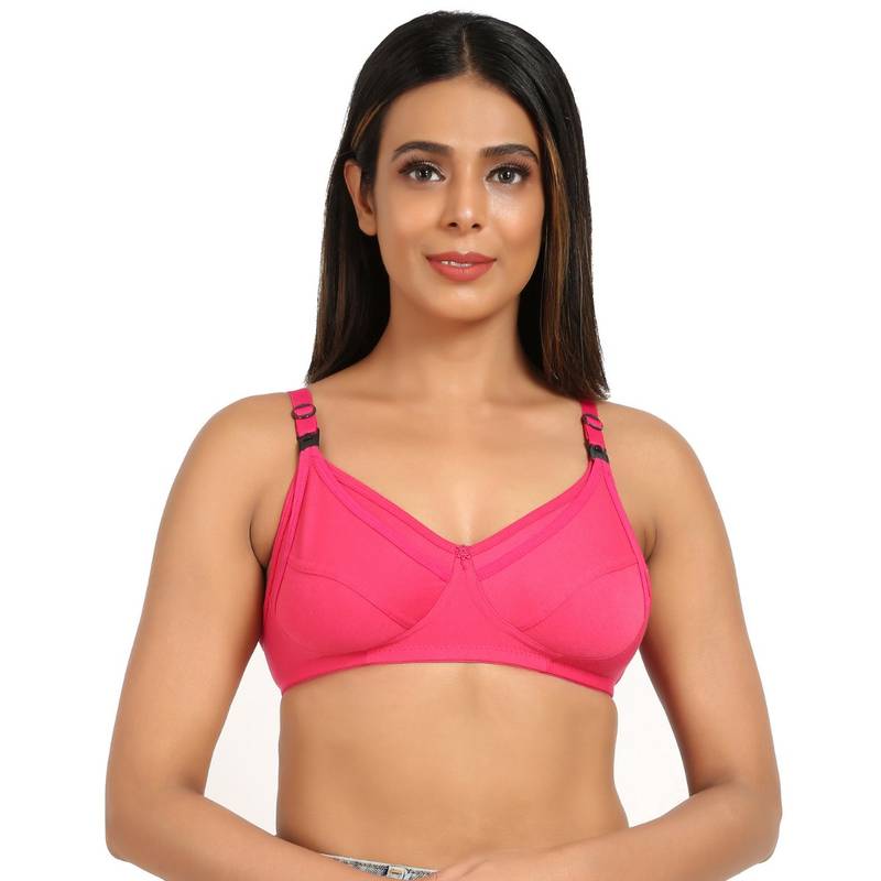 Mine4Nine Mother Care Cottonblend Maternity Non Padded Non Wired Dark Pink Bra (34B)