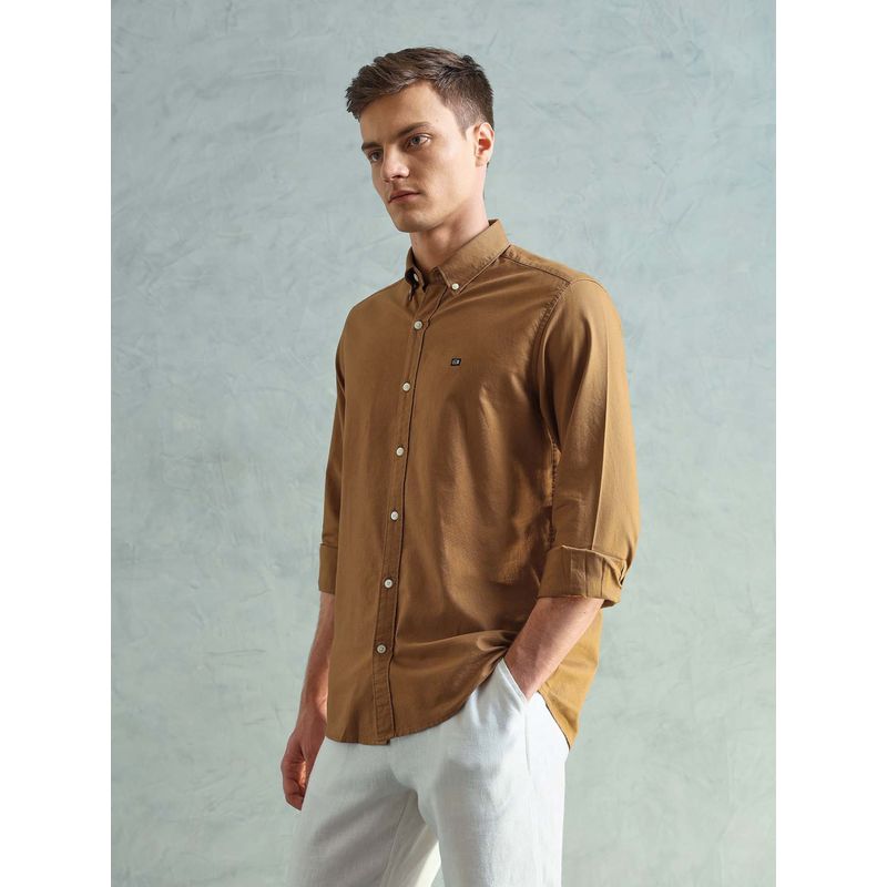 Arrow Sports Men Smart Slim Fit Solid Brown Shirt (38)