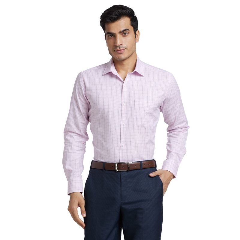 Park Avenue Purple Slim Fit CheckePurple Shirt (S)