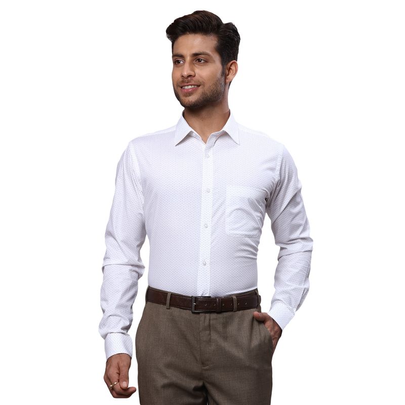 Raymond Brown Slim Fit Printed Shirt (XL)