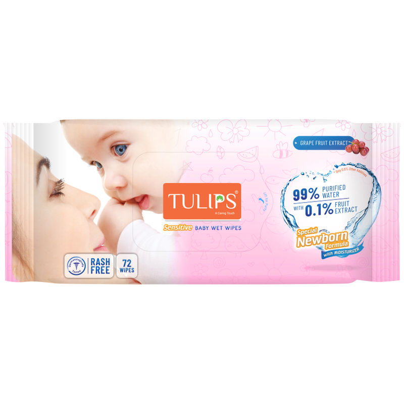 Buy Tulips Sensitive Baby Wet Wipes 72 Pcs Online