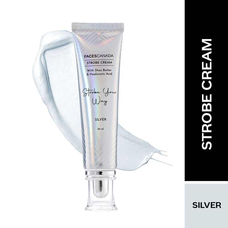 Faces Canada Strobe Cream, Silver - Primer + Highlighter + Moisturizer With Hyaluronic Acid