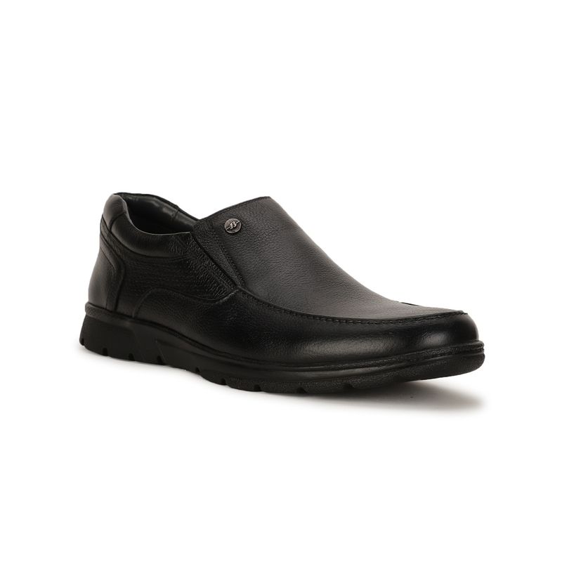 Bata Solid Black Formal Shoes (UK 8)