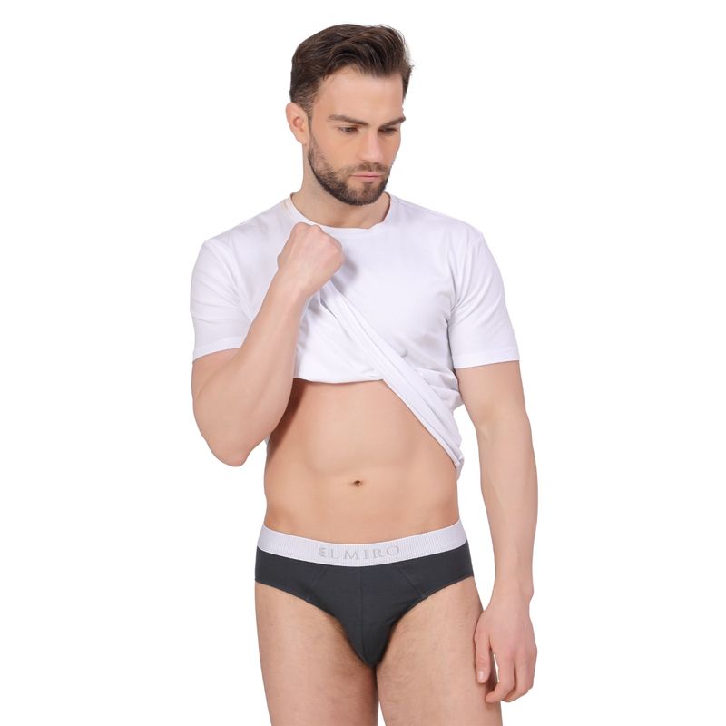 Elmiro Men's Underwear, Intimo-Tech Antimicrobial Micro Modal Dynamic Brief (L)